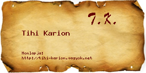 Tihi Karion névjegykártya